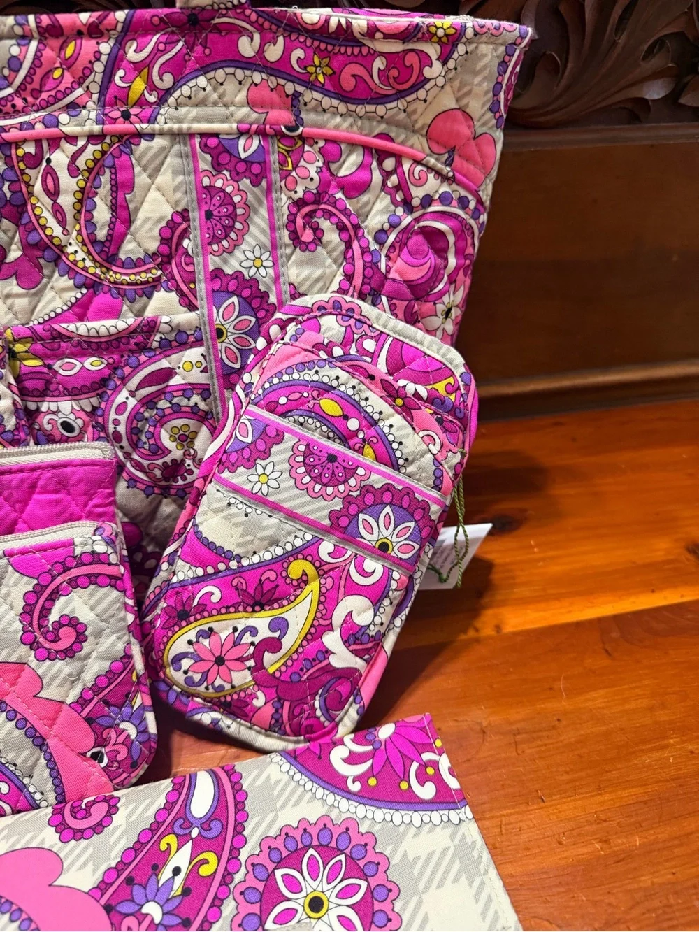NWT Vera Bradley Set “Paisley Meets Plaid”Tote with 5 Matching Accessories